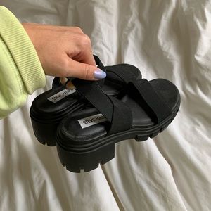 Steve Madden Black Platform Sandals
